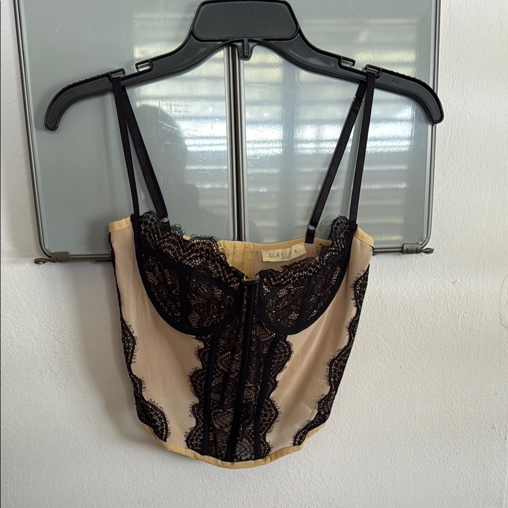 Black and Cream Lace Bustier